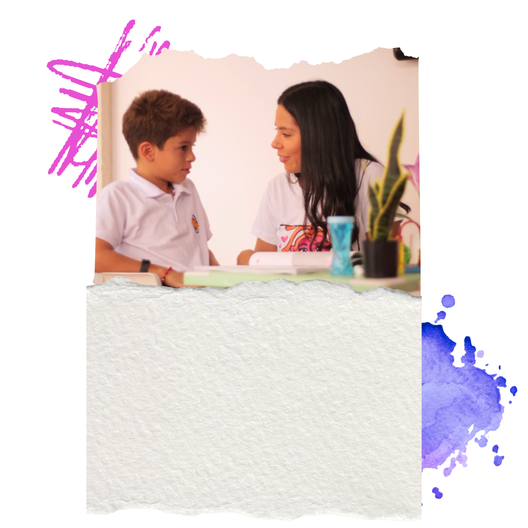 Parent teaching child with Luua resources